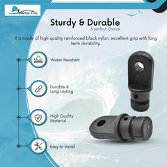 Marine City Black Nylon Bimini Top Eye End Cap - Round Inside Eye End