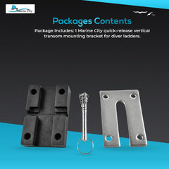 Marine City 304 Stainless Steel & Nylon Vertical Transom Mounting Bracket