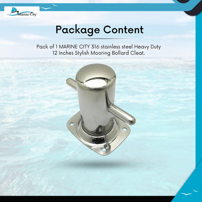 Marine City 316 Stainless Steel Marine Grade Mooring Bollards for Boat Yacht Fishing (7"x 8")