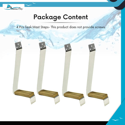 Peldaños de mástil de acero inoxidable/teca para velero Marine City