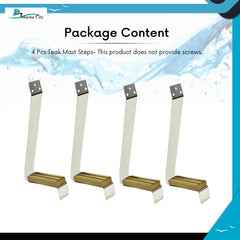 Marine City Teak Mast Step – Stainless Steel with Anti-Skid 12