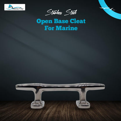 Marine City Open Base Cleat – 316 Stainless Steel, 4" Mooring Cleat (Pack of 4)