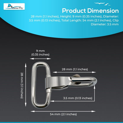 Marine City Stainless Steel Rectangular Buckle with Snap Hook – Heavy-Duty MARINE CITY
