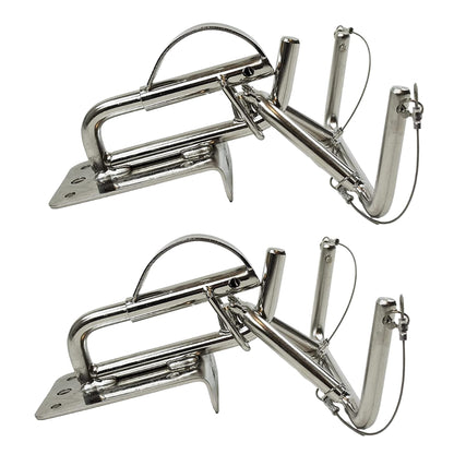 Marine City 316 Acero inoxidable Snap Insta-Lock Quick Davits para bote inflable Kit de sistema de bloqueo instantáneo