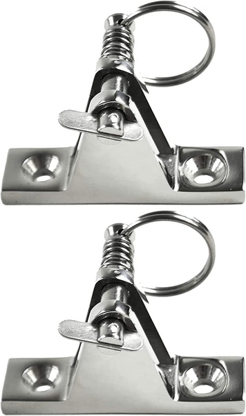 MARINE CITY 316 Grade Stainless Steel Bimini Top Deck Hinge 90°with Quick Release Pin Boat Top Fittings Flat Base Hardware for Boats – Marines – Ships – Kayaks (Pack of 2)