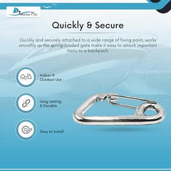 Marine City 316 Stainless Steel Carabiner Spring Snap Hook Boat (4 inches)