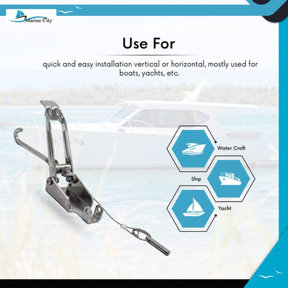 Marine City Stainless Steel Anchor Chain Tensioner – Cam Action, 200 lb Tension Marine City