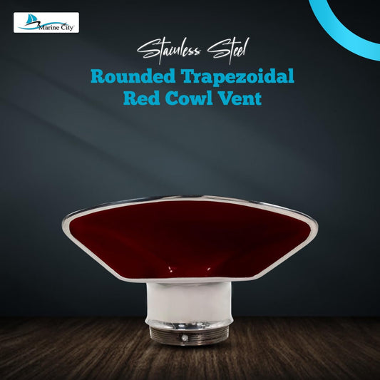 Marine City 3-Inch Rounded Trapezoidal Red Cowl Vent – 316 Stainless Steel
