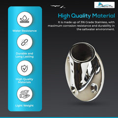 Marine City 316 Stainless Steel Boat Hand Railing Fittings – 1” Round Base