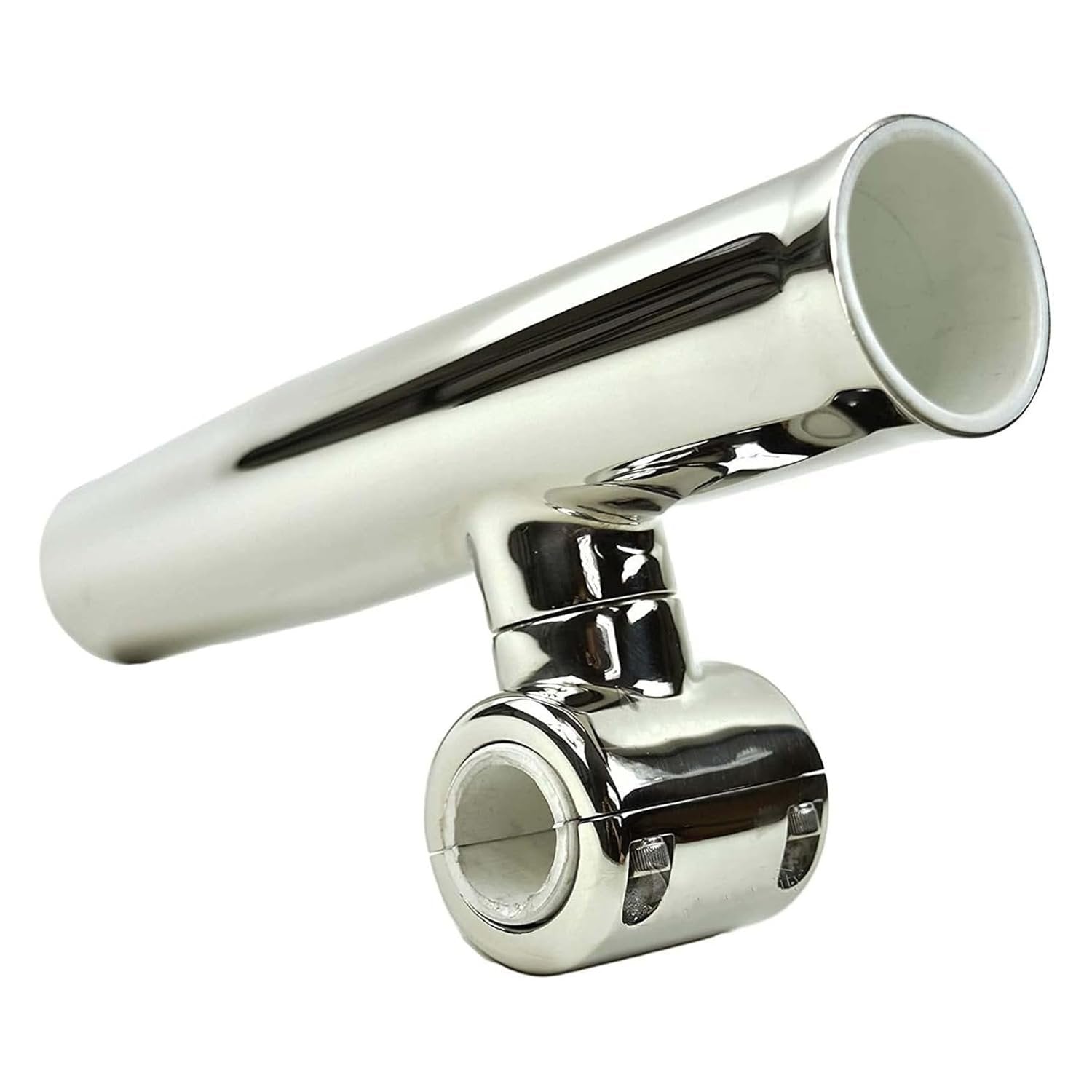 Soporte para caña de pescar ajustable con abrazadera para rieles de 1" y 1-1/4"