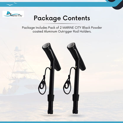 Marine City Fishing Rod Holder Outrigger Plug-in Rod Pod – Aluminum (Pack of 2)