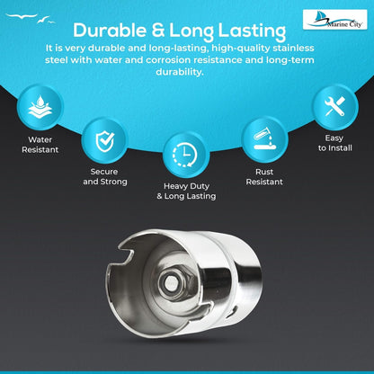 Marine City Swivel Rod Holder–Stainless Steel, Fits 30°/60°/90° Rod Holders-2Pcs Marine City