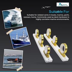 Marine City 3-Rod Reel Fishing Rod Storage Hanger Rack – Aluminum Bright Gold