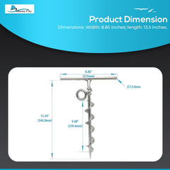 Marine City Spiral Ground Anchor with O-Ring – 304 Stainless Steel, Durable