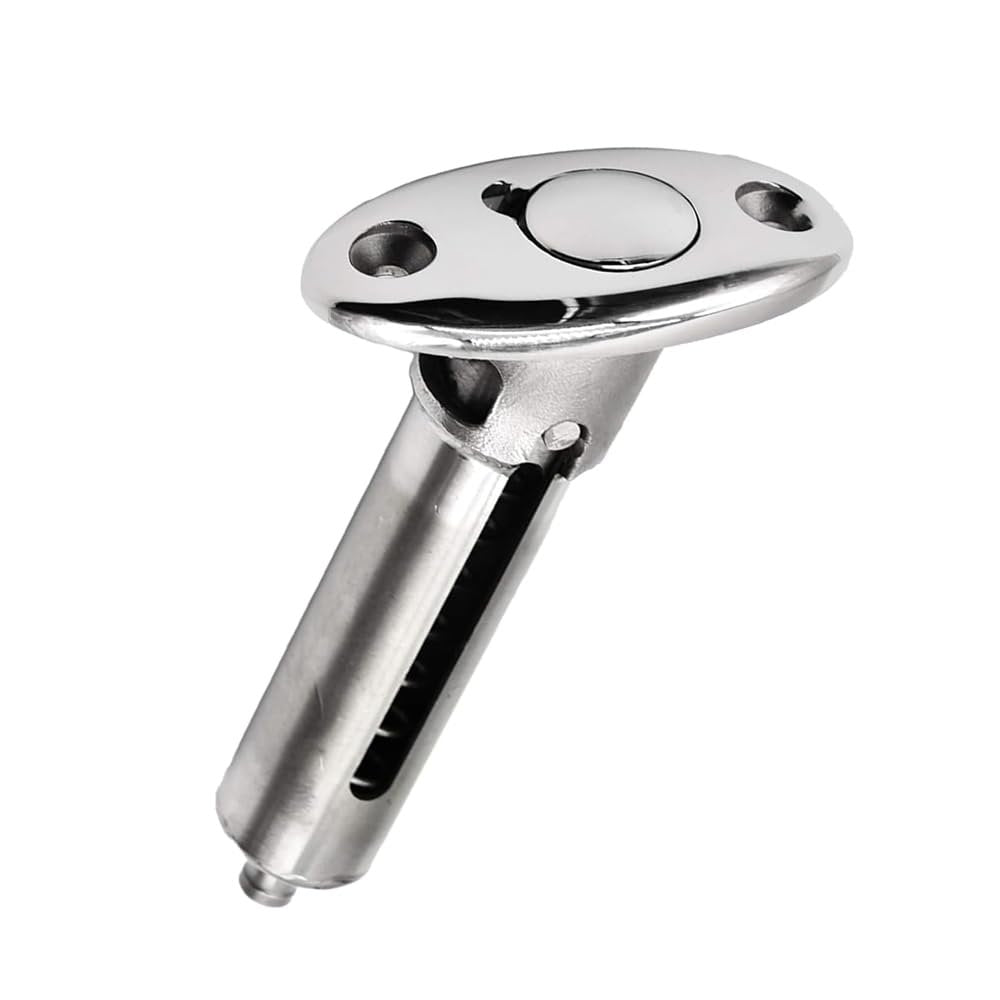 Marine City Bastón de bandera marina de acero inoxidable 316, soporte ajustable para barco y yate (coopera con tubo de 1")