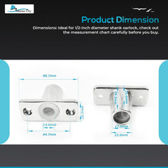 Marine City Rowlock/Oarlock Socket – 316 Stainless Steel, 1/2
