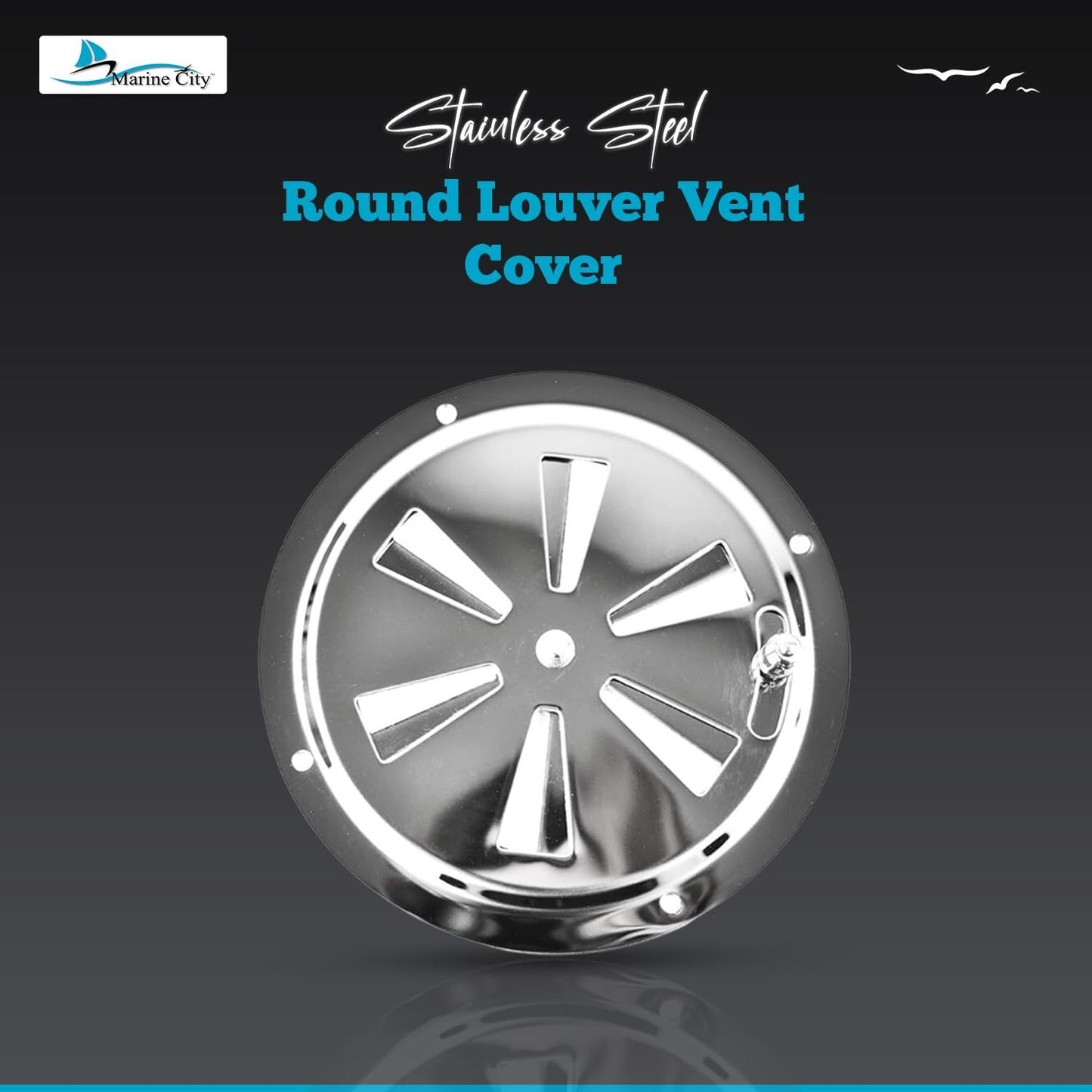 Marine City 5” Stainless Steel Round Louver Vent Cover – Butterfly Air Vent MARINE CITY