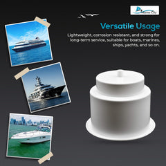 Marine City Portavasos de plástico blanco con orificio de drenaje central para barco
