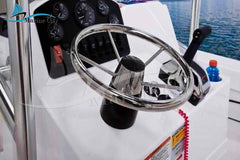 Marine City Acero inoxidable 25 grados 13-1/2” o 15-1/2” de diámetro. Volante de 5 radios para barco, yate (diámetro: 13-1/2”) 