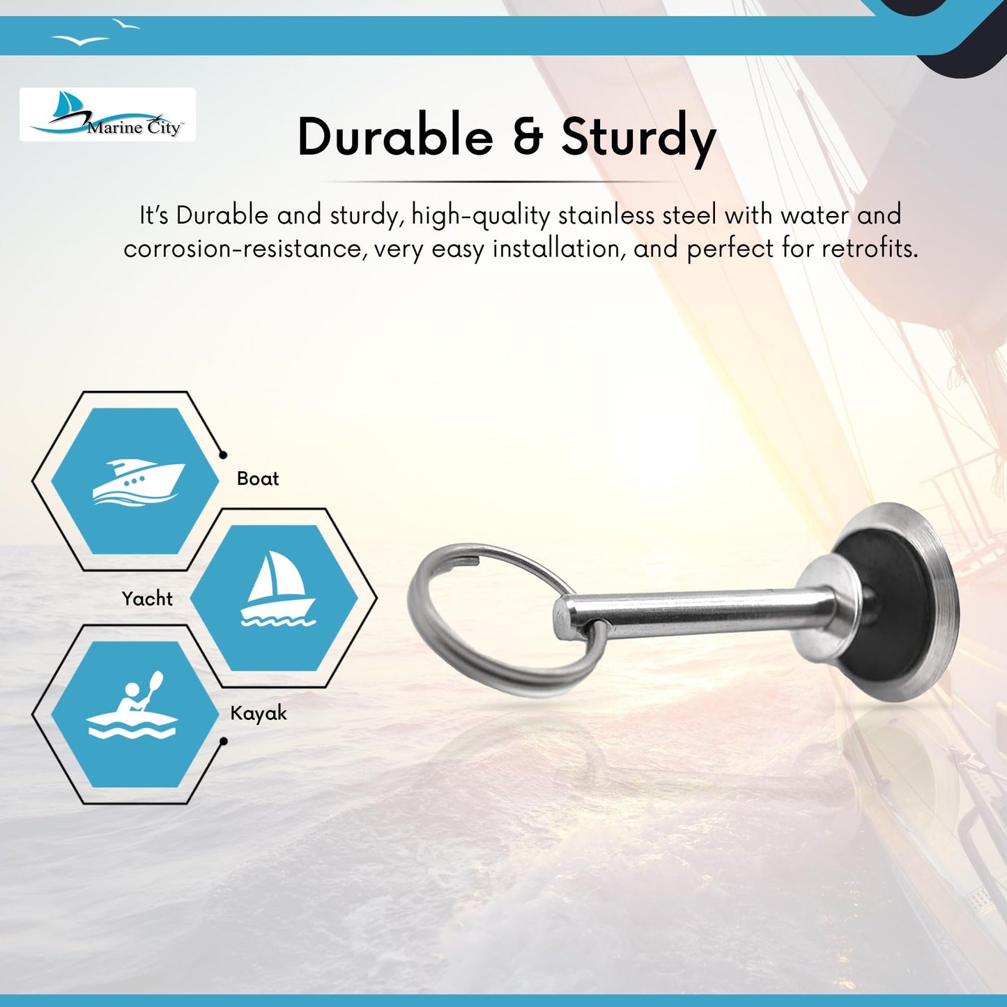 Marine City Hatch Cover Pull – 304 Stainless Steel, 2 Inches Marine Handle