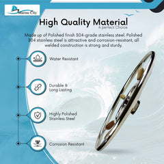 Volante Marine City 304 de acero inoxidable para velero de 24 pulgadas