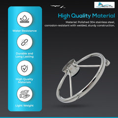 Marine City 5-Spoke Stainless Steel Steering Wheel – 13-1/2” Marine Helm Wheel