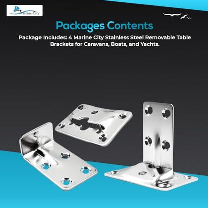 Marine City Removable Table Bracket Stainless Steel, Rust-Resistant Easy Install Marine City