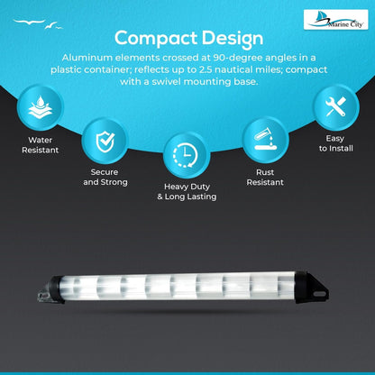MARINE CITY 23” Aluminum Tube Type Radar Reflector – 25 SQ FT Reflective Area Marine City