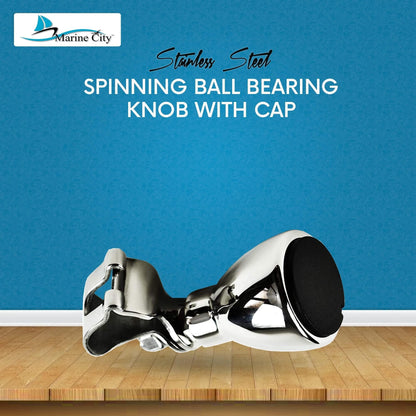 Marine City 316 Stainless Steel Sport Boat Steering Wheel Knob with Cap MARINE CITY