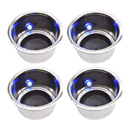 Marine City Stainless Steel 12V Blue LED Illuminated Drink Holder with Drain