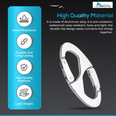 Marine City 8-Shape Carabiner Snap Hook – Aluminum Alloy for Bags (Pack of 4)