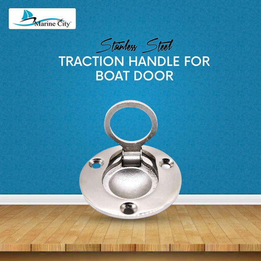 MARINE CITY 316 Stainless Steel Round Flush Boat Hatch Lift Ring – 3-Point Fix