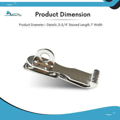 MARINE CITY Stainless Steel Marine Safety Hasp with Fixed Plate – Heavy-Duty