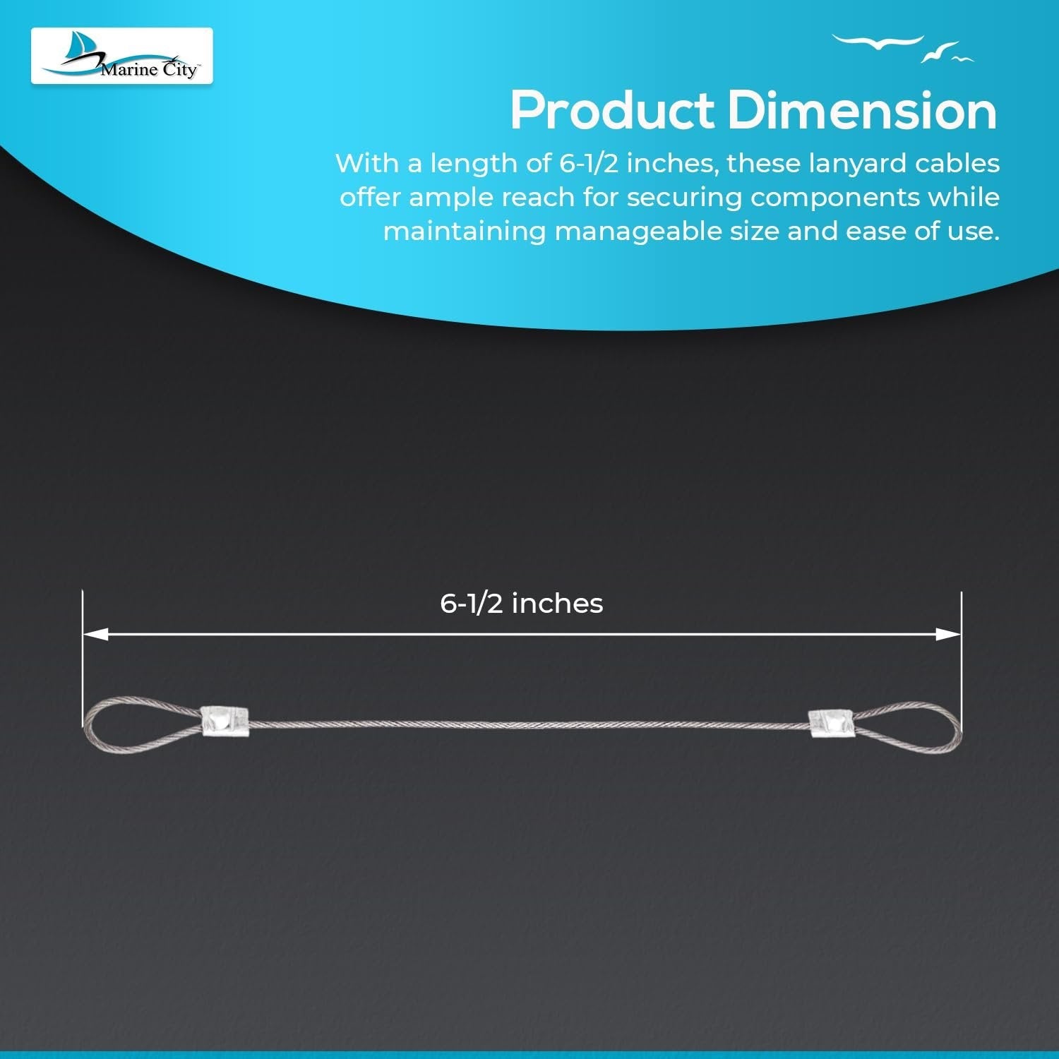 MARINE CITY 316 Stainless Steel Double-Ended Lanyard Cable (10 Pack) MARINE CITY