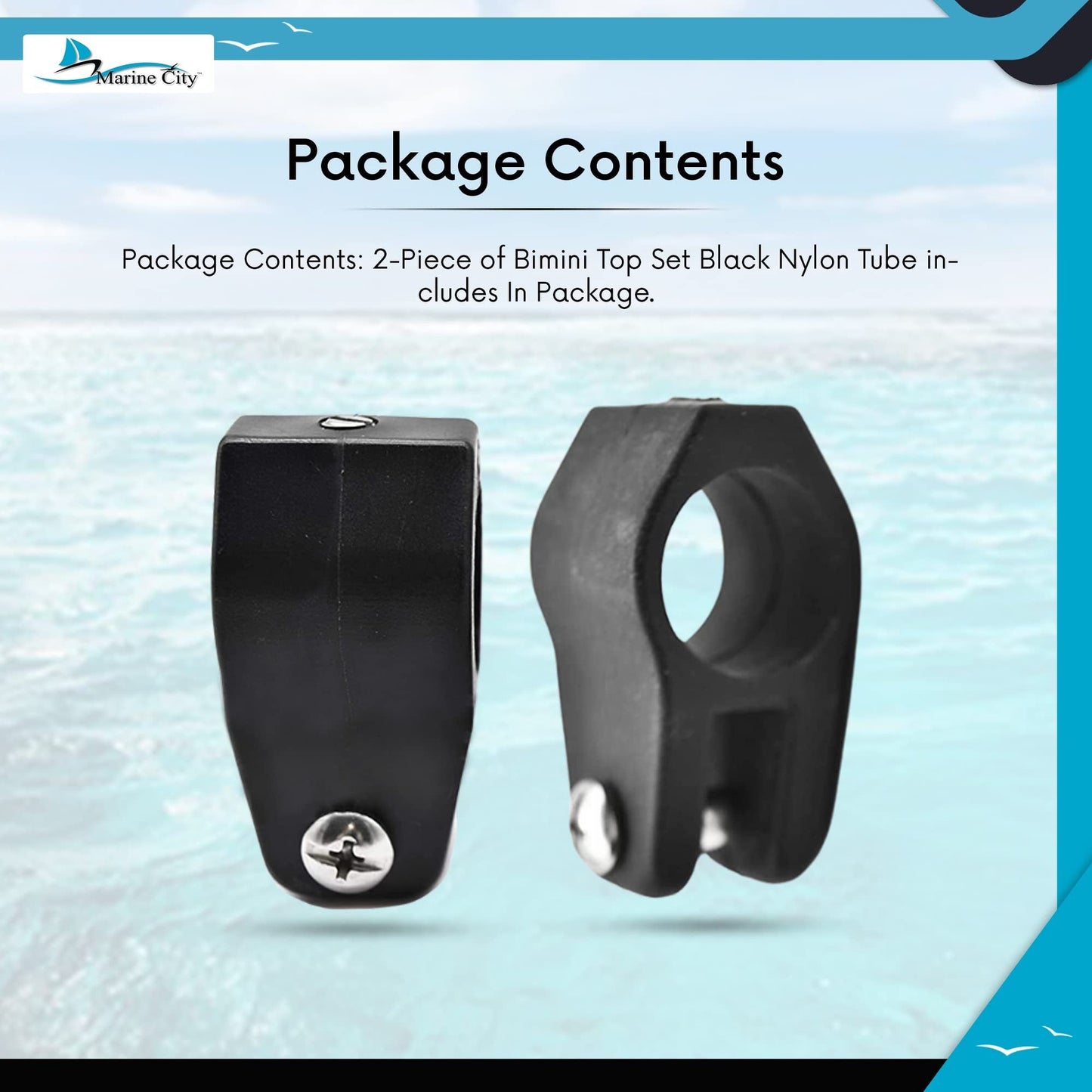 Marine City Bimini Top Boat Round Jaw Slides Black Nylon Lightweight (Pack of 2) Marine City Hardware