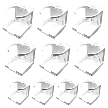 MARINE CITY Portavasos plegable de plástico ABC blanco con brazos ajustables (2-5/8" a 3-1/2") (8 piezas)