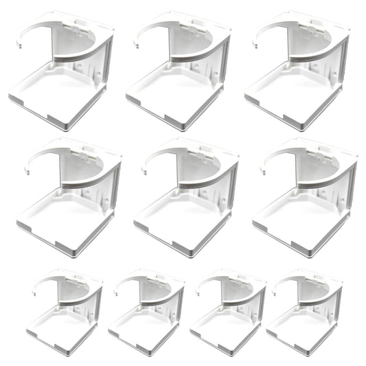 Marine City White Adjustable Folding Cup Holder – ABS Plastic (Pack of 10)