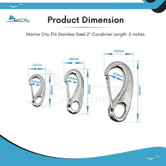 Marine City 316 Stainless-Steel Egg-Shaped Spring Snap Hook 2 Inches