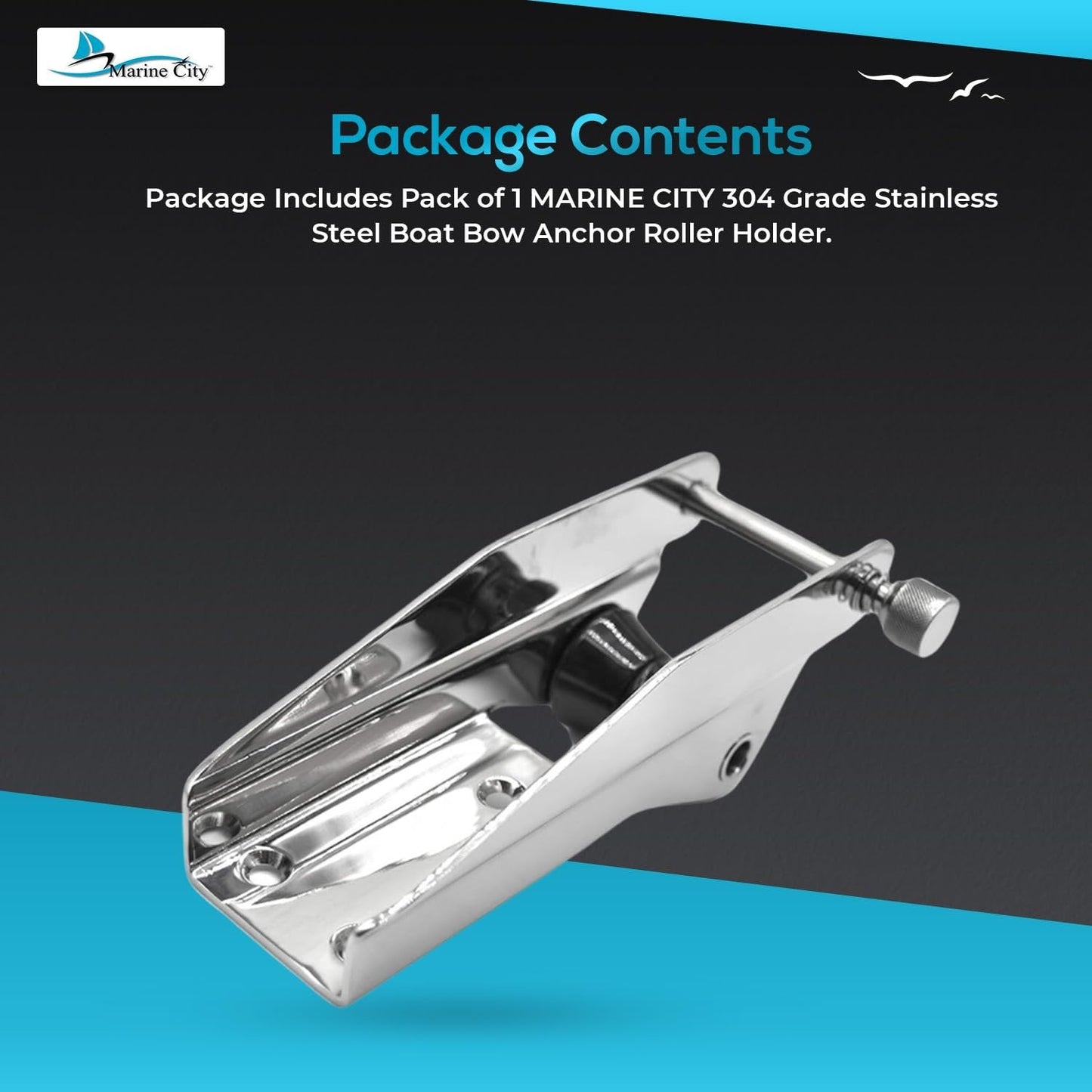 Marine City 304 Stainless Steel Anchor Roller Holder–1-7/8” Fairlead Bow Roller Marine City