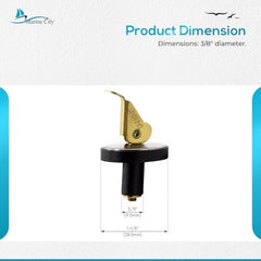 Marine City 3/8” Brass Snap Lock Baitwell Plugs – Drain Plug (Pack of 2)