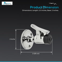 Marine City Juego de tope y cierre de puerta de acero inoxidable 316 - L: 2,5 pulgadas, base: 2 pulgadas