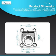 Marine City Anillo de elevación rectangular empotrado con resorte de acero inoxidable de 1-3/4