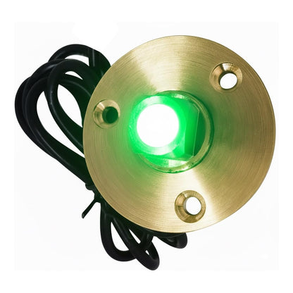 Marine City Underwater LED Light Brass Drain Plug – 12V LED, for Boat (Green)