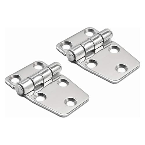 Marine City Stainless Steel Short Sided Strap Hinges  (2.2” × 1.5”) (2 Pcs)