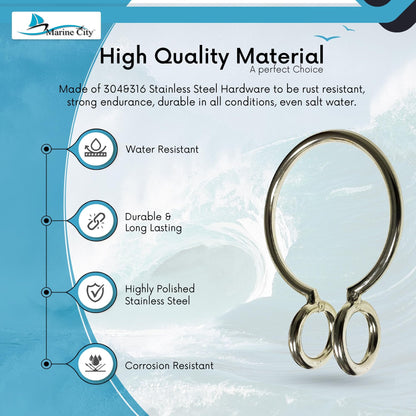 Marine City Boat Anillo de anclaje resistente y grillete para tiradores de anclaje Accesorios marinos