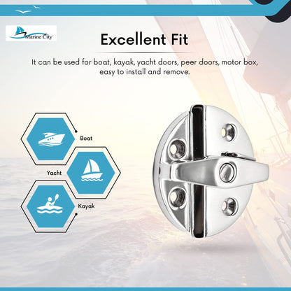MARINE CITY Deck Hatch Latch – Stainless Steel Twist Action, Corrosion-Resistant