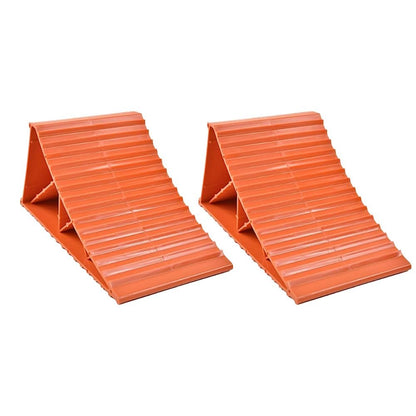 MARINE CITY Orange Plastic Wheel Chocks – Fits Tires up to 20” (Pack of 2)