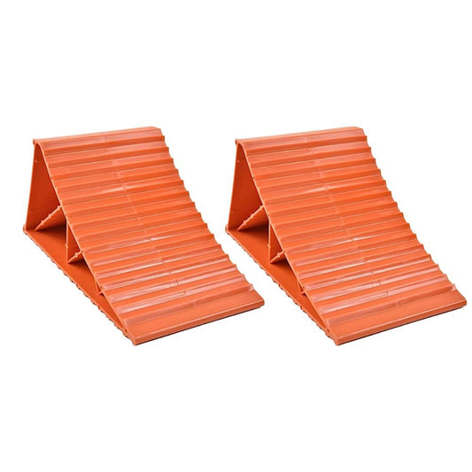 MARINE CITY Orange Plastic Wheel Chocks – Fits Tires up to 20” (Pack of 2)