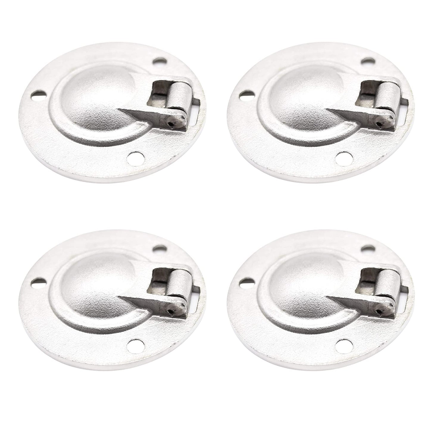 MARINE CITY 316 Stainless Steel Round Flush Boat Hatch Lift Ring – 3-Point Fix