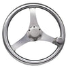 Marine City 13.5” Aluminum Sports Steering Wheel with Knob – Silver Anodized